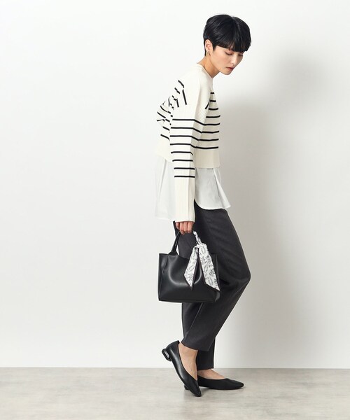 OPAQUE.CLIP（オペークドットクリップ）の「◆≪ヒルナンデス！で紹介≫ スカーフ付きミドルトートバッグ/通勤・セレモニー対応（トートバッグ・レディース・アイボリー/ブラック/ベージュ・00）」の19枚目の写真