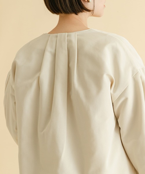 F by ROSSO(エフバイロッソ)の「F by ROSSO グログランベルスリーブショートジャケット(ノーカラージャケット・レディース・オフホワイト/ブラック・FREE)」の11枚目の写真