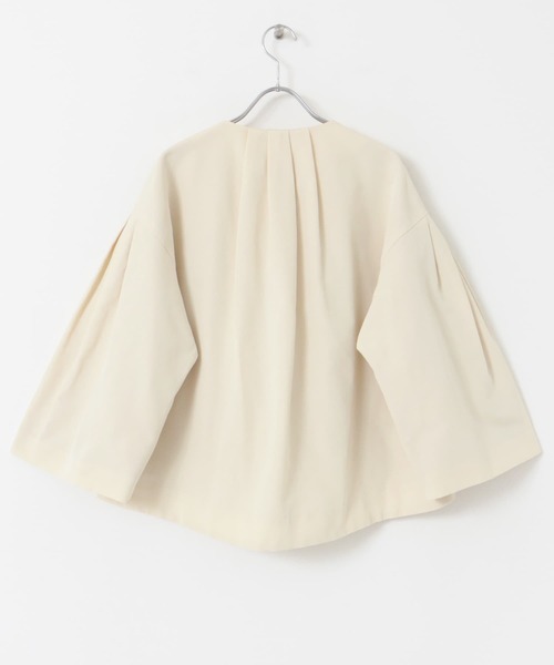 F by ROSSO(エフバイロッソ)の「F by ROSSO グログランベルスリーブショートジャケット(ノーカラージャケット・レディース・オフホワイト/ブラック・FREE)」の22枚目の写真