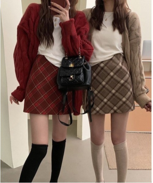 gossip!ロサンゼルス(ゴシップロサンゼルス)の「【サイズあり】ウールライク ヴィンテージチェック厚手ミニスカート(インパン付)(秋冬のガーリー定番スカート)(スカート・レディース・ブラック/ベージュ/レッド・L/M/S/XL/XXL/3XL)」の19枚目の写真