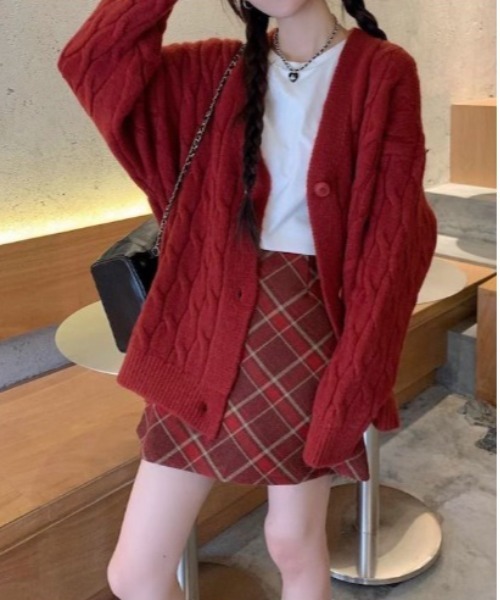 gossip!ロサンゼルス(ゴシップロサンゼルス)の「【サイズあり】ウールライク ヴィンテージチェック厚手ミニスカート(インパン付)(秋冬のガーリー定番スカート)(スカート・レディース・ブラック/ベージュ/レッド・L/M/S/XL/XXL/3XL)」の11枚目の写真