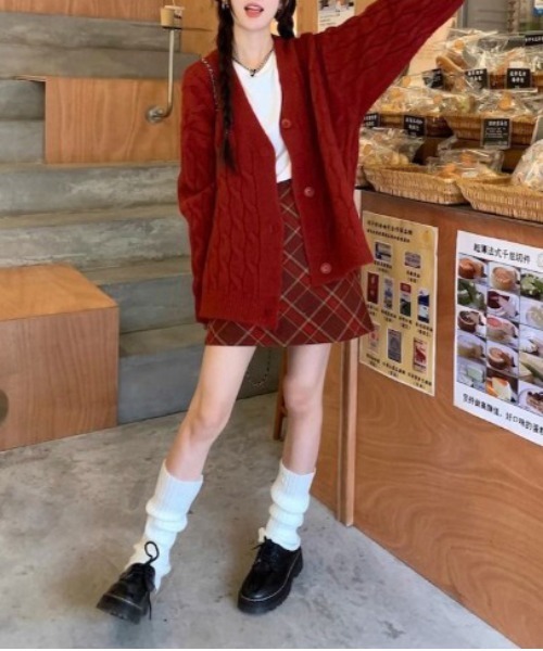 gossip!ロサンゼルス(ゴシップロサンゼルス)の「【サイズあり】ウールライク ヴィンテージチェック厚手ミニスカート(インパン付)(秋冬のガーリー定番スカート)(スカート・レディース・ブラック/ベージュ/レッド・L/M/S/XL/XXL/3XL)」の12枚目の写真