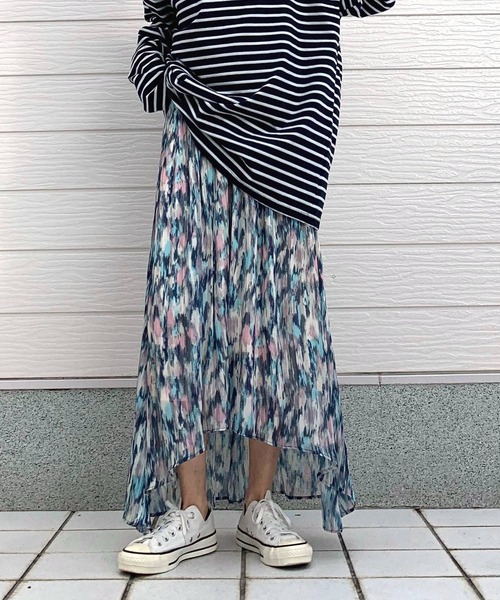 Q(キュー)の「フィッシュテールギャザースカート(スカート・レディース・ブルー系/グリーン系・MEDIUM)」の15枚目の写真