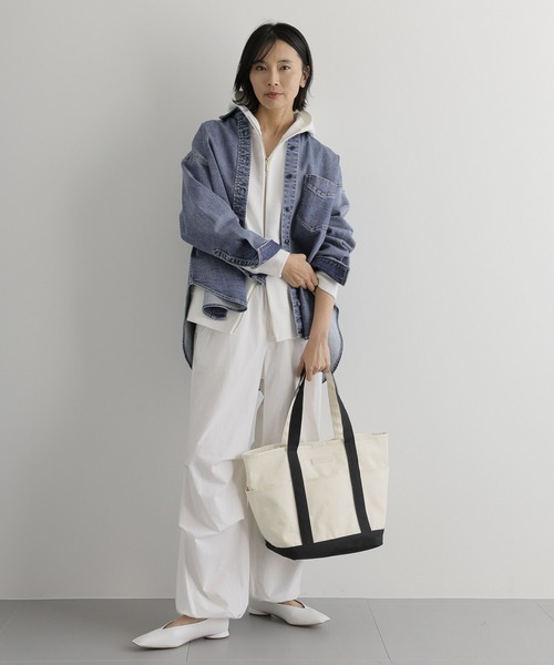 BARNYARDSTORM（バンヤードストーム）の「BARNYARDSTORM / 6ポケットトートL【WEB限定カラー】（ショルダーバッグ・レディース・ホワイト/グレー/ベージュ/グリーン・FREE）」の5枚目の写真