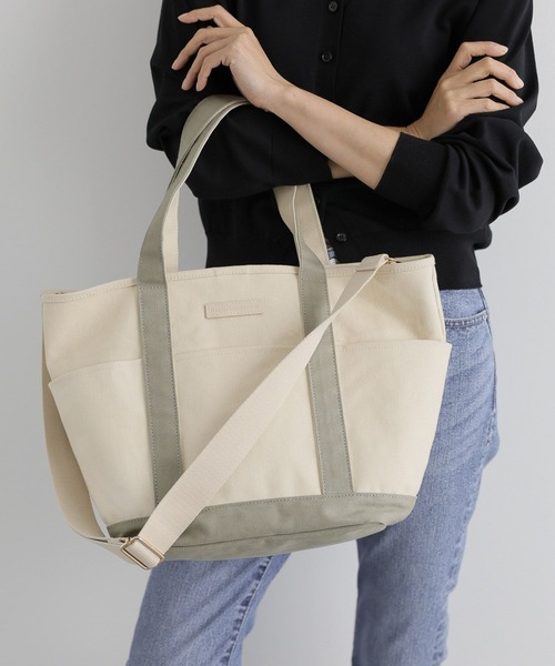 BARNYARDSTORM（バンヤードストーム）の「BARNYARDSTORM / 6ポケットトートL【WEB限定カラー】（ショルダーバッグ・レディース・ホワイト/グレー/ベージュ/グリーン・FREE）」の11枚目の写真