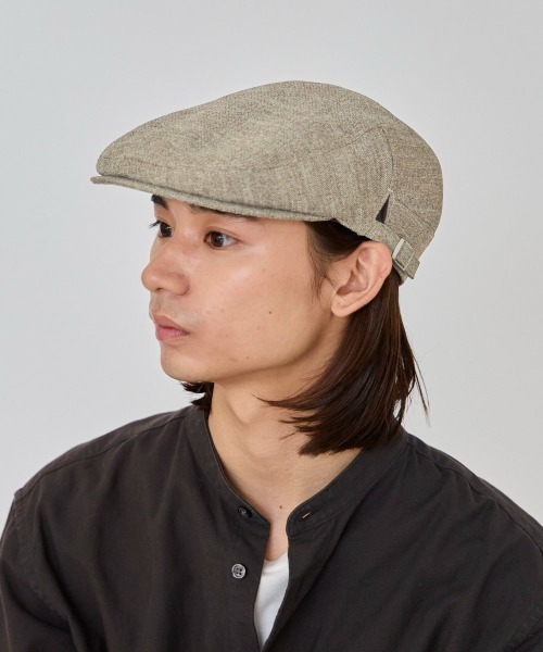 OVERRIDE（オーバーライド）の「OVERRIDE LINEN LIKE HUNTING / オーバーライド（ハンチング/ベレー帽・メンズ・ブラウン/ブルー/ブラック・58cm/60cm）」の6枚目の写真
