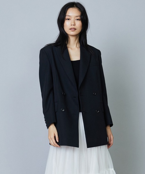 1er Arrondissement(プルミエアロンディスモン)の「ポリエステルウールドスキンダブルジャケット(その他アウター・レディース・ブラック/ベージュ・38/36)」の2枚目の写真