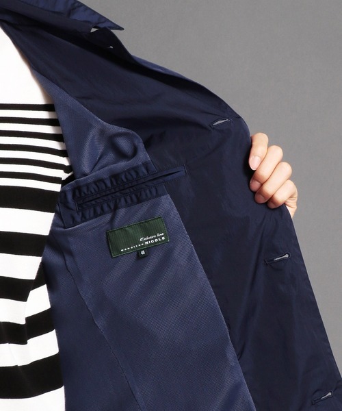 MONSIEUR NICOLE（ムッシュニコル）の「ベルテッドコート（ステンカラーコート・メンズ・ブラック・MEDIUM/LARGE/X-LARGE）」の7枚目の写真