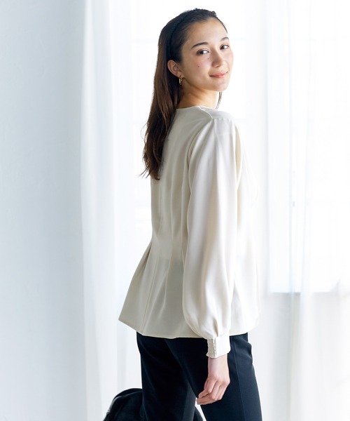 coca(coca)(コカ)の「ウエストタックブラウス(シャツ/ブラウス・レディース・ネイビー/アイボリー・L/M)」の18枚目の写真