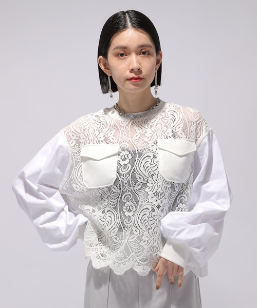 HARE（ハレ）の「レースキリカエカットソー(HARE)（Tシャツ