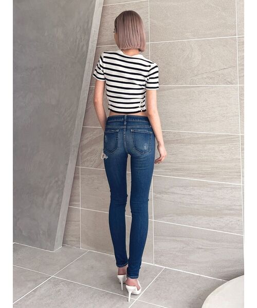 GYDA（ジェイダ）の「BACKレースアップPOLOニットトップス（ニット/セーター・レディース・オフホワイト/その他1/ブラック・FREE）」の12枚目の写真