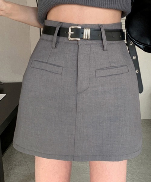 Miniministore(ミニミニストア)の「ミニスカート スーツスカート ベルト付き(スカート・レディース・ブラック/ダークグレー・L/M)」の10枚目の写真