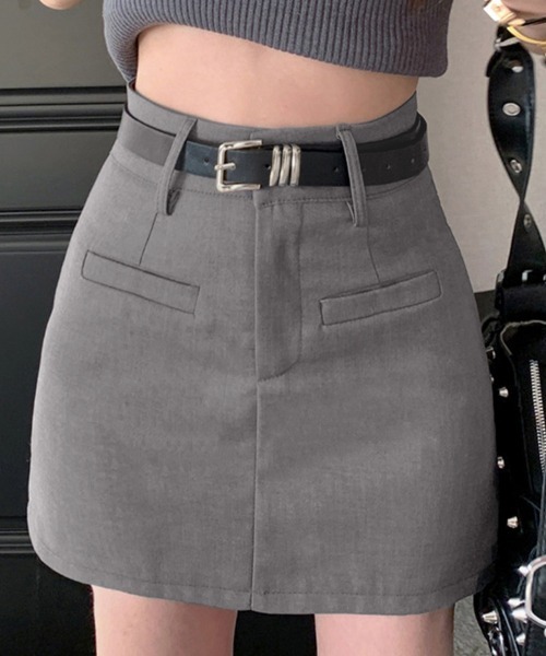 Miniministore(ミニミニストア)の「ミニスカート スーツスカート ベルト付き(スカート・レディース・ブラック/ダークグレー・L/M)」の11枚目の写真
