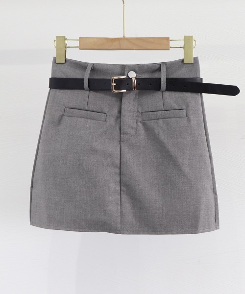 Miniministore(ミニミニストア)の「ミニスカート スーツスカート ベルト付き(スカート・レディース・ブラック/ダークグレー・L/M)」の21枚目の写真