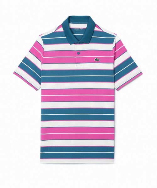 LACOSTE(ラコステ)の「UVカット UPF50+ マルチカラーボーダーウルトラドライポロシャツ(ポロシャツ・メンズ・グリーン/レッド/ピンク/カーキ/ライトブルー/フューシャピンク・3/2/5/4)」の6枚目の写真