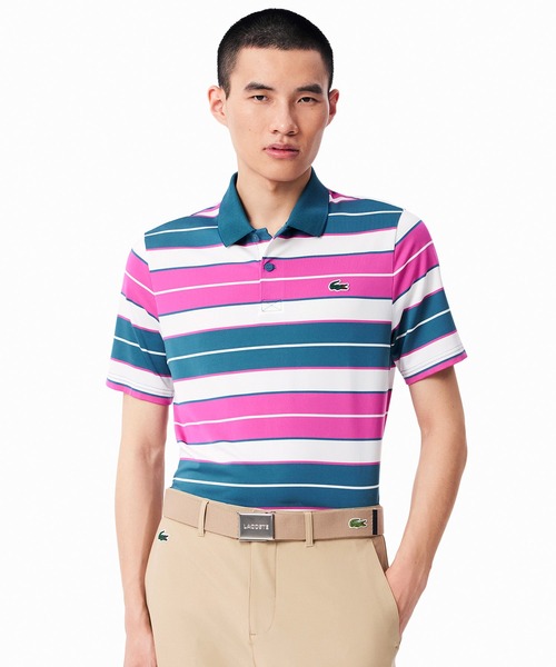 LACOSTE(ラコステ)の「UVカット UPF50+ マルチカラーボーダーウルトラドライポロシャツ(ポロシャツ・メンズ・グリーン/レッド/ピンク/カーキ/ライトブルー/フューシャピンク・3/2/5/4)」の17枚目の写真