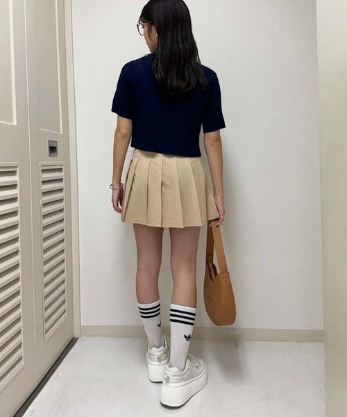 one after another NICE CLAUP(ワンアフターアナザーナイスクラップ)の「ダブルジップワンポイト刺繍ニット【WEB限定商品】(ニット/セーター・レディース・ネイビー/イエロー/アイボリー/グレー・FREE)」の12枚目の写真