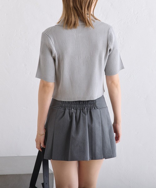 one after another NICE CLAUP(ワンアフターアナザーナイスクラップ)の「ダブルジップワンポイト刺繍ニット【WEB限定商品】(ニット/セーター・レディース・ネイビー/イエロー/アイボリー/グレー・FREE)」の19枚目の写真