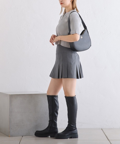 one after another NICE CLAUP(ワンアフターアナザーナイスクラップ)の「ダブルジップワンポイト刺繍ニット【WEB限定商品】(ニット/セーター・レディース・ネイビー/イエロー/アイボリー/グレー・FREE)」の22枚目の写真