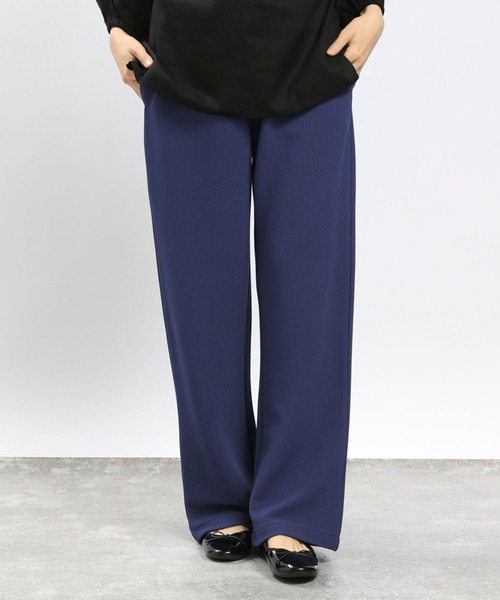 GLOBAL WORK Smile Seed Store（グローバルワーク スマイルシードストア）の「フクレジャガードイージーパンツ/993656（その他パンツ・レディース・アイボリー/ブルー系その他6/ブラック/モカ・SMALL/X-LARGE/LARGE/MEDIUM）」の4枚目の写真