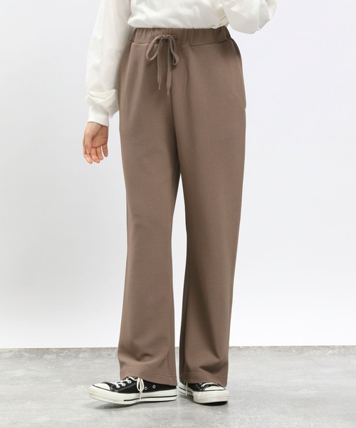 GLOBAL WORK Smile Seed Store（グローバルワーク スマイルシードストア）の「フクレジャガードイージーパンツ/993656（その他パンツ・レディース・アイボリー/ブルー系その他6/ブラック/モカ・SMALL/X-LARGE/LARGE/MEDIUM）」の3枚目の写真