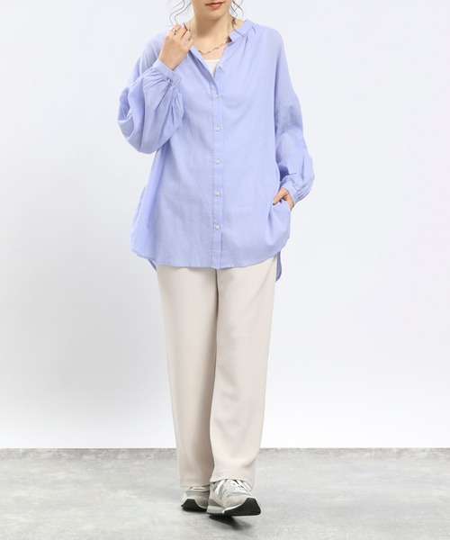 GLOBAL WORK Smile Seed Store（グローバルワーク スマイルシードストア）の「フクレジャガードイージーパンツ/993656（その他パンツ・レディース・アイボリー/ブルー系その他6/ブラック/モカ・SMALL/X-LARGE/LARGE/MEDIUM）」の5枚目の写真