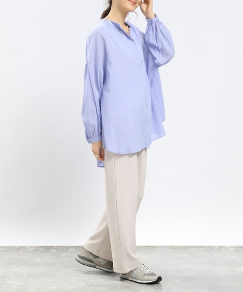 GLOBAL WORK Smile Seed Store（グローバルワーク スマイルシードストア）の「フクレジャガードイージーパンツ/993656（その他パンツ・レディース・アイボリー/ブルー系その他6/ブラック/モカ・SMALL/X-LARGE/LARGE/MEDIUM）」の6枚目の写真