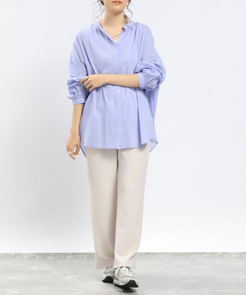 GLOBAL WORK Smile Seed Store（グローバルワーク スマイルシードストア）の「フクレジャガードイージーパンツ/993656（その他パンツ・レディース・アイボリー/ブルー系その他6/ブラック/モカ・SMALL/X-LARGE/LARGE/MEDIUM）」の7枚目の写真