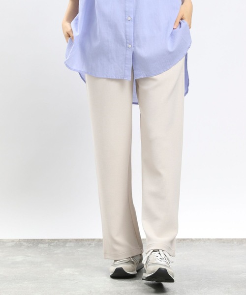 GLOBAL WORK Smile Seed Store（グローバルワーク スマイルシードストア）の「フクレジャガードイージーパンツ/993656（その他パンツ・レディース・アイボリー/ブルー系その他6/ブラック/モカ・SMALL/X-LARGE/LARGE/MEDIUM）」の8枚目の写真