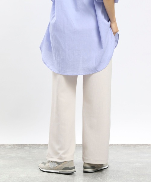 GLOBAL WORK Smile Seed Store（グローバルワーク スマイルシードストア）の「フクレジャガードイージーパンツ/993656（その他パンツ・レディース・アイボリー/ブルー系その他6/ブラック/モカ・SMALL/X-LARGE/LARGE/MEDIUM）」の9枚目の写真