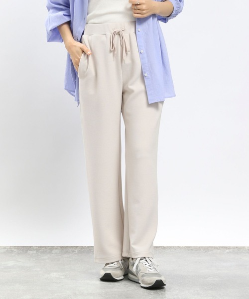 GLOBAL WORK Smile Seed Store（グローバルワーク スマイルシードストア）の「フクレジャガードイージーパンツ/993656（その他パンツ・レディース・アイボリー/ブルー系その他6/ブラック/モカ・SMALL/X-LARGE/LARGE/MEDIUM）」の10枚目の写真