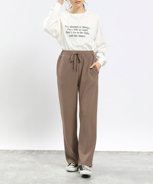 GLOBAL WORK Smile Seed Store（グローバルワーク スマイルシードストア）の「フクレジャガードイージーパンツ/993656（その他パンツ・レディース・アイボリー/ブルー系その他6/ブラック/モカ・SMALL/X-LARGE/LARGE/MEDIUM）」の19枚目の写真