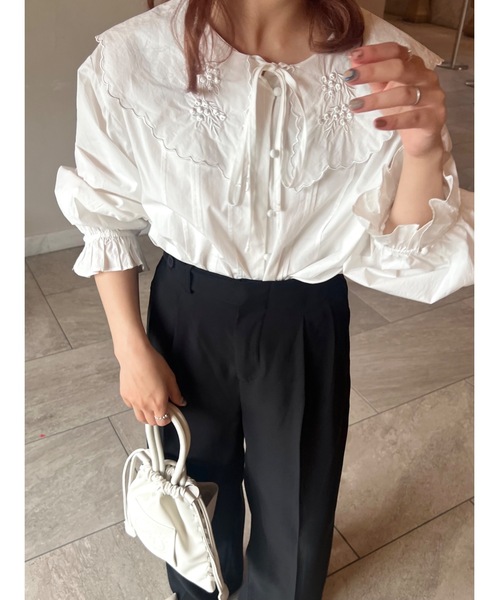 JUMELLE（ジュメロ）の「カラーコットンブラウス（シャツ/ブラウス・レディース・ホワイト・FREE）」の8枚目の写真