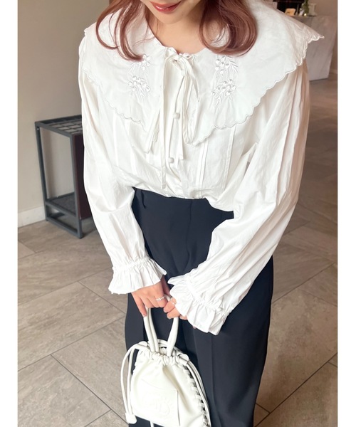 JUMELLE（ジュメロ）の「カラーコットンブラウス（シャツ/ブラウス・レディース・ホワイト・FREE）」の9枚目の写真