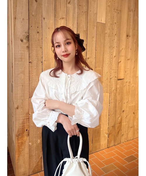 JUMELLE（ジュメロ）の「カラーコットンブラウス（シャツ/ブラウス・レディース・ホワイト・FREE）」の4枚目の写真