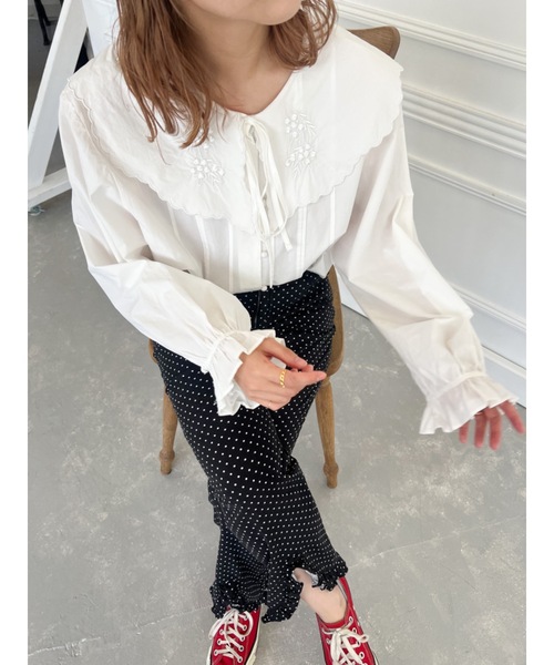 JUMELLE（ジュメロ）の「カラーコットンブラウス（シャツ/ブラウス・レディース・ホワイト・FREE）」の7枚目の写真