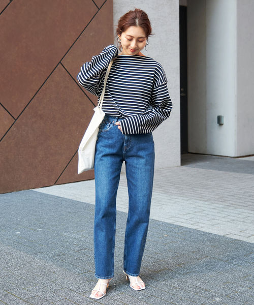 LORO(ロロ)の「【Loro / ローロ】 Cross Boat Long Sleeve(Tシャツ/カットソー・レディース・ブラック/ホワイト・FREE)」の3枚目の写真