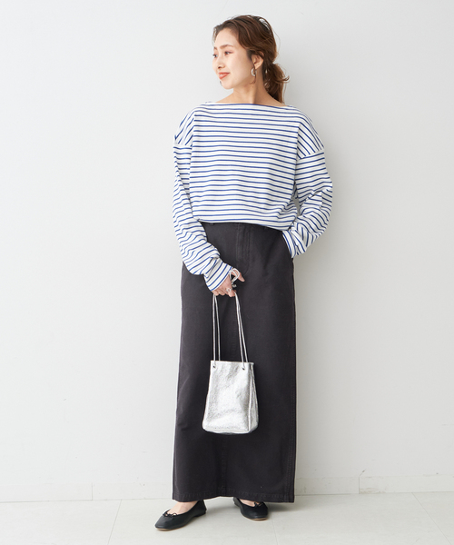 LORO(ロロ)の「【Loro / ローロ】 Cross Boat Long Sleeve(Tシャツ/カットソー・レディース・ブラック/ホワイト・FREE)」の12枚目の写真