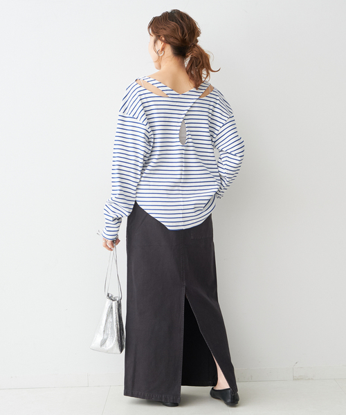 LORO(ロロ)の「【Loro / ローロ】 Cross Boat Long Sleeve(Tシャツ/カットソー・レディース・ブラック/ホワイト・FREE)」の14枚目の写真