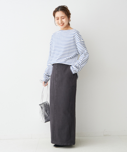 LORO(ロロ)の「【Loro / ローロ】 Cross Boat Long Sleeve(Tシャツ/カットソー・レディース・ブラック/ホワイト・FREE)」の15枚目の写真