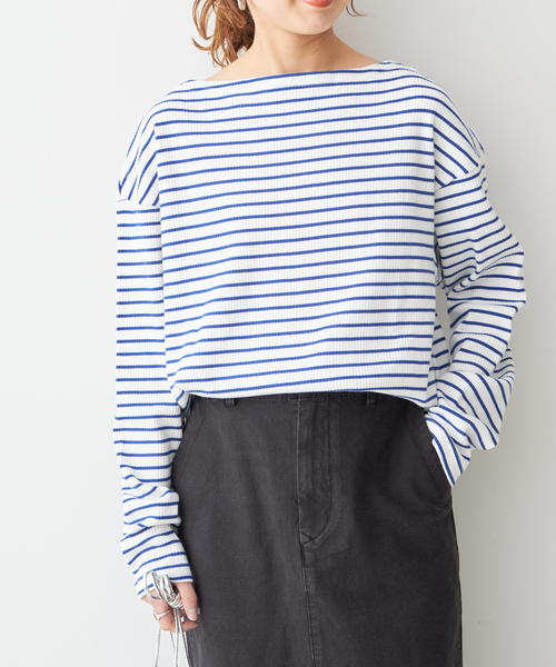 LORO(ロロ)の「【Loro / ローロ】 Cross Boat Long Sleeve(Tシャツ/カットソー・レディース・ブラック/ホワイト・FREE)」の16枚目の写真