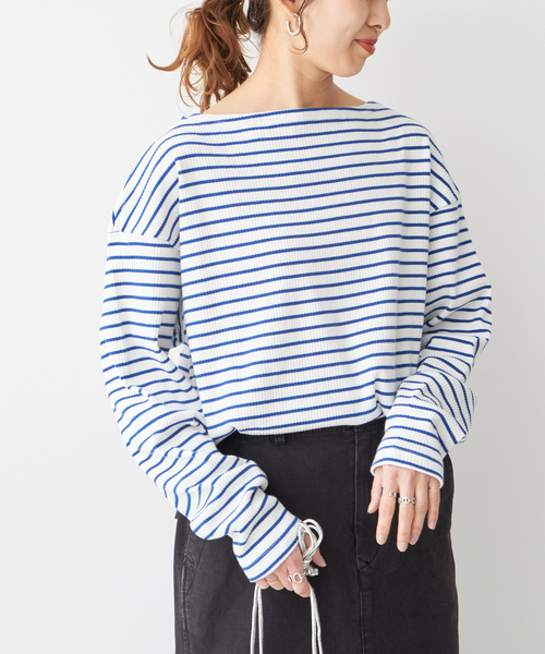 LORO(ロロ)の「【Loro / ローロ】 Cross Boat Long Sleeve(Tシャツ/カットソー・レディース・ブラック/ホワイト・FREE)」の17枚目の写真