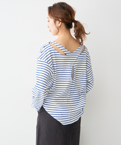 LORO(ロロ)の「【Loro / ローロ】 Cross Boat Long Sleeve(Tシャツ/カットソー・レディース・ブラック/ホワイト・FREE)」の18枚目の写真