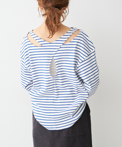 LORO(ロロ)の「【Loro / ローロ】 Cross Boat Long Sleeve(Tシャツ/カットソー・レディース・ブラック/ホワイト・FREE)」の19枚目の写真