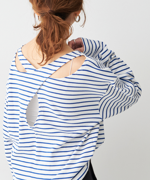 LORO(ロロ)の「【Loro / ローロ】 Cross Boat Long Sleeve(Tシャツ/カットソー・レディース・ブラック/ホワイト・FREE)」の20枚目の写真