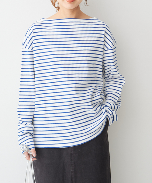 LORO(ロロ)の「【Loro / ローロ】 Cross Boat Long Sleeve(Tシャツ/カットソー・レディース・ブラック/ホワイト・FREE)」の22枚目の写真