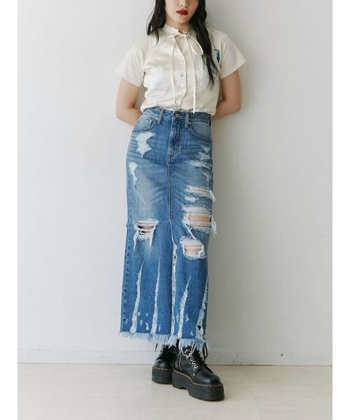 jouetie(ジュエティ)の「フロントリボンアメスリブラウス(シャツ/ブラウス・レディース・ピンク/グレー/オフホワイト・MEDIUM)」の13枚目の写真