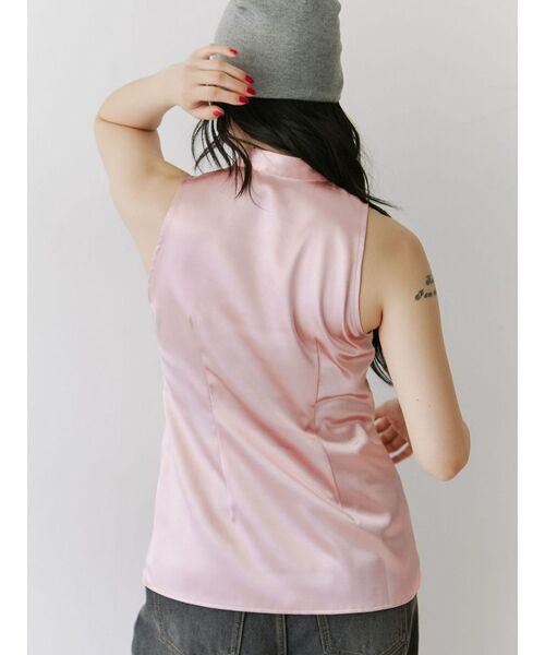 jouetie(ジュエティ)の「フロントリボンアメスリブラウス(シャツ/ブラウス・レディース・ピンク/グレー/オフホワイト・MEDIUM)」の4枚目の写真