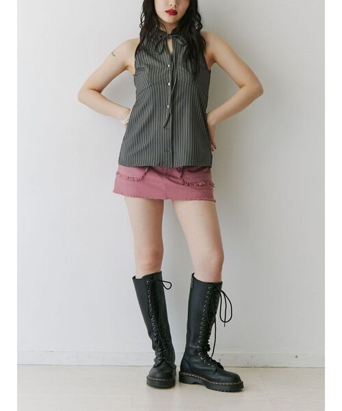 jouetie(ジュエティ)の「フロントリボンアメスリブラウス(シャツ/ブラウス・レディース・ピンク/グレー/オフホワイト・MEDIUM)」の9枚目の写真