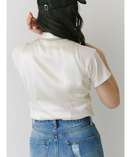 jouetie(ジュエティ)の「フロントリボンアメスリブラウス(シャツ/ブラウス・レディース・ピンク/グレー/オフホワイト・MEDIUM)」の11枚目の写真